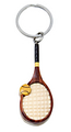 Image Handcrafted Wooden Tennis Racquet Keychain