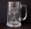 Image Glass Mug with Pewter Racquet Emblem