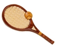 Image Handcrafted wooden tennis racquet magnet